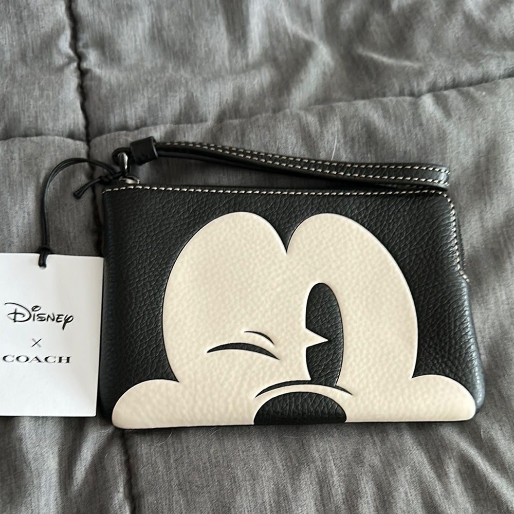 Disney x Coach Black and White Wristlet